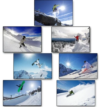 Snowboard Sporturi Extreme Munți Înzăpeziți Arta de perete postere Matase Tesatura de Imprimare pentru Home Decor de Perete