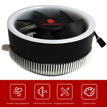 COOLMOON T2 RGB 3 Pin de Răcire Ventilator Radiator Calculator PC-PROCESOR, Cooler Radiator pentru Socket LGA 775 1150 1151 1155 1156