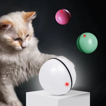 Smart Interactiv Pisica Joaca si Jucarii Minge,Usb Reîncărcabilă Mișcare Activat Automate Rotative Electronice de Companie Jucărie