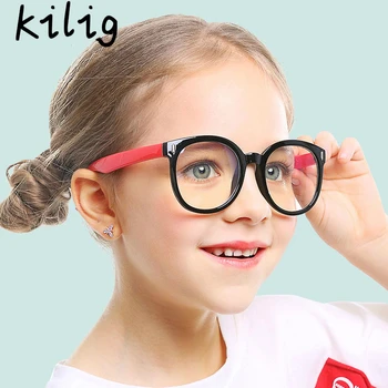 Ochelari rotunzi Copii Lumina Albastra Anti-Orbire Filtru Copii Ochelari Fată Băiat Optice Cadru Clar Lentile UV400 3-13 Blocarea