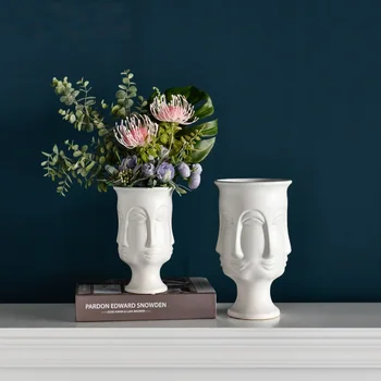 Modern, Simplu Creator De Artă Ceramică Abstract Față Umană Vaza De Flori De Moda Ceramică Artizanat Casa Si Decoratiuni, Cadouri De Nunta R3094