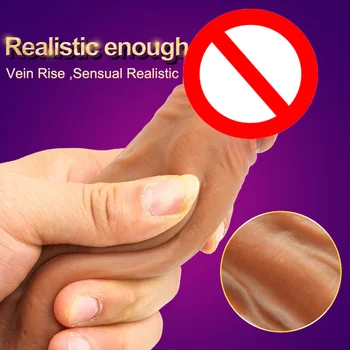 Realiste lichid de silicon pentru penis vibrator realist pentru femei vagin masaj masturbari sex feminin puternic ventuze erotic produs