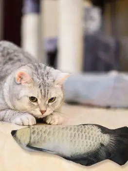 Pește În Mișcare Jucării Pentru Pisica Realiste De Pluș Formă De Pește Umplut Perna Mesteca Musca Jucărie Pisoi Peștele Pisică Datul Jucărie Catnip