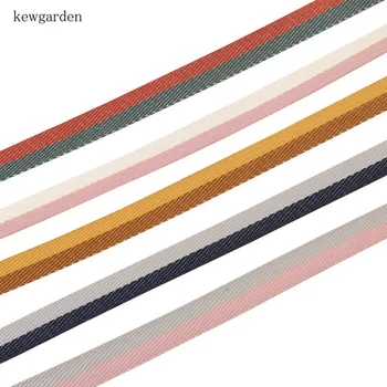 Kewgarden Diagonal Stripe Bumbac Panglici 10mm Manual Banda de Păr DIY Arc de Panglica de Satin Îmbrăcăminte Accesorii Ambalare Primii 10 Metri