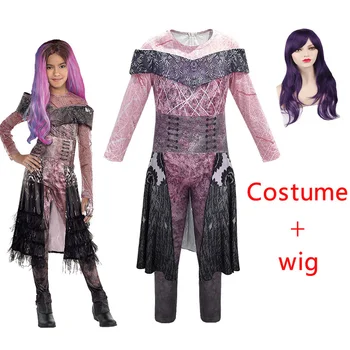 Filmul Descendenții 3 Mal Bertha Maleficent Trăiască Răul Drept Violet Costume Cosplay costum halloween copii Fată dress up