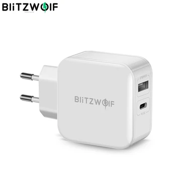 BlitzWolf 30W Tip C, Telefon PD Încărcător QC3.0+2.4 a Dual USB Încărcător Rapid UE Plug Adaptor de Alimentare Pentru iPhone 12 Mini Pro Max