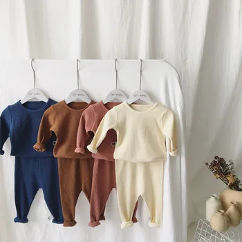 Haine 2019 new bumbac copii două bucăți seturi copilul e toamnă iubito fată tricot set
