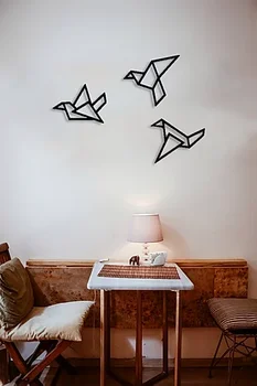 Metal Decor de Perete și de Artă, Păsări Origami, Design Metalic pe Perete, metal Art Decor Acasă Decorare Birou Living Decorul Camerei