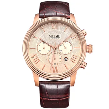 MEGIR Top Brand de ceasuri Originale Barbati Top Brand de Lux Barbati Ceas de Ceas din Piele pentru Bărbați Ceasuri Impermeabil Șoc Ceas de mână