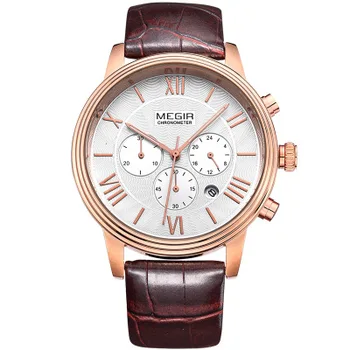 MEGIR Top Brand de ceasuri Originale Barbati Top Brand de Lux Barbati Ceas de Ceas din Piele pentru Bărbați Ceasuri Impermeabil Șoc Ceas de mână