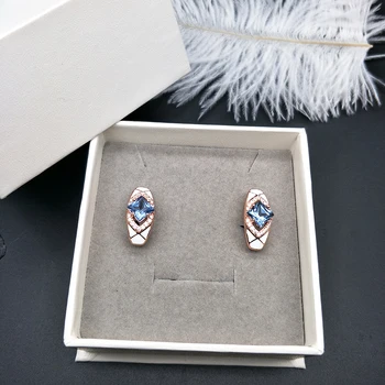 Bolaijewelry,argint 925 cercei bijuterii fine pentru femei ,creat topaz london blue bijuterii