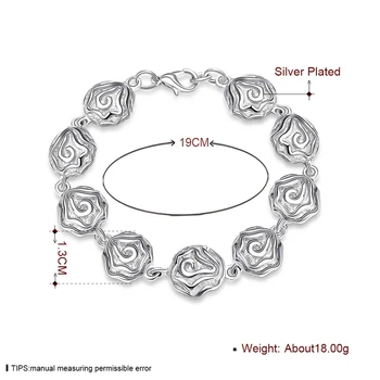 DOTEFFIL Argint 925 Floare Trandafir Bratara Pentru Femei de Moda Farmec Nunta Petrecere de Logodna Bijuterii