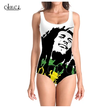 CLOOCL Cântăreț Reggae Creator Bob Marley 3D de Imprimare fără Mâneci Sexy-O Bucată de Costume de baie Fete de Vară Plaja Doamnelor Costume de baie