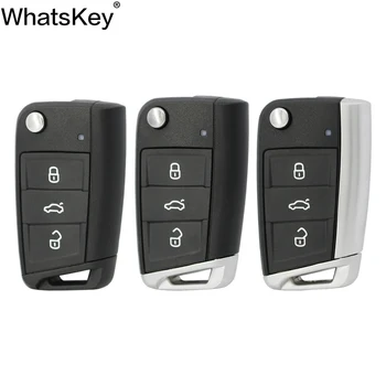 WhatsKey 3 butonul de Flip-Telecomanda Cheie Auto Shell Caz Pentru Volkswagen Passat B5, VW Golf 7 MK7 Skoda Seat Octavia Beetle, Polo, Bora