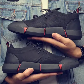 Brand de Înaltă Calitate Negru Barbati Pantofi Casual din Piele Adidași de Moda de Iarnă Ține de Cald cu Blana Apartamente de Dimensiuni Mari 2020 Nou tyu7
