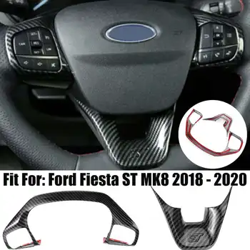 2 BUC ABS Interioare Auto Capac Volan Ornamente Autocolante Accesorii Styling Auto Muluri Pentru Ford Fiesta ST MK8 2018 - 2020