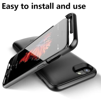 Ultra-Slim, Încărcător de Baterie Caz Telefon Acoperă pentru iPhone 6 6s 7 8 X XS Power Caz Extern Încărcător de Baterie pentru iPhone 5 5s SE