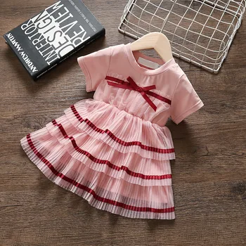Fete rochie de mireasa Copil copil Copil Fete Dantela Printesa Formale Botez Stratificat Rochie de Costume de haine pentru copii 0-4Y