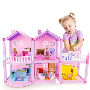 Papusa Accesorii Casa casă de Păpuși Printesa Diy Vila Castelul Cu Mobilier de Simulare de Fată de Vis Casa de Jucărie pentru 6 Ani Juguete