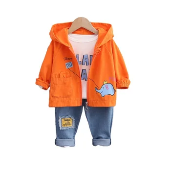 Noi Primavara Toamna Baby Girl Haine Pentru Copii Băiat Sacou Din Bumbac Tricou Pantaloni 3 Piece Set Copilul De Moda Costum Copii Treninguri