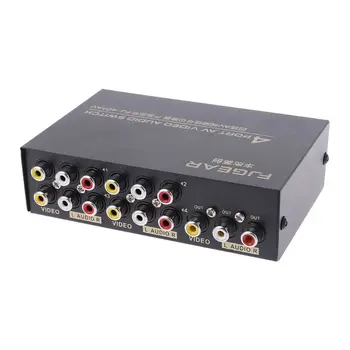 NOI 4 Port AV Audio Video RCA 4 Intrare-1 Ieșire de Comutare Comutator Selector Splitter Box