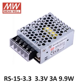 Ac dc sursă de alimentare de 3.3 V 3A 9.9 W Original Meanwell Comutatorul de Alimentare RS-15-3.3 dimensiune Miniatură 300VAC val de intrare SMPS 3.3 V DC