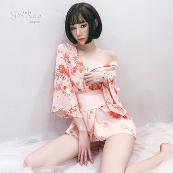 Kimono japonez Uniforma Sexy Interioară Haine Cochet Gratuit Pijamale Ghilotine Tachineze Transparent Pasionat Costum de sex Feminin