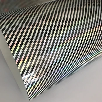 50x500cm Lucios cu Laser 2D Fibra de Carbon de Vinil cu Bule de Aer Liber de Presă Auto Folie Auto DIY Decalcomanii