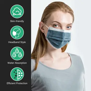 Droshipping de Unică folosință, Mască de Carbon activ 3 Straturi de Filtrare Gura Masca Anti Mască de praf Respirabil Nețesute Măști de Protecție