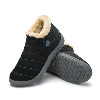 Noua Moda Barbati Pantofi De Iarnă De Culoare Solidă Cizme De Zapada De Pluș Tatăl Antiderapante Jos Ține De Cald Impermeabil De Schi Cizme Marimea 35 - 48
