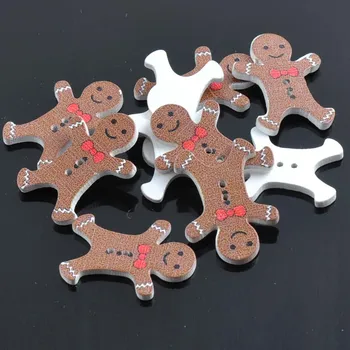 Lemn de Cusut Păpuși Crăciun butoane de Ciocolată Handmade Scrapbooking Ambarcațiuni Hme Decor 100buc 25mm MT0796