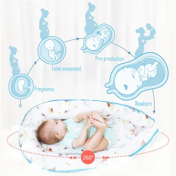 88*53cm Portabil Baby Nest Bed Șezlong Organic Moale de Bumbac Respirabil Copil Leagăn Pătuț de Călătorie Pat aer liber Pat pentru Nou-născut