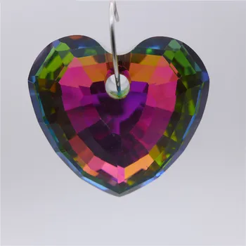 32mm piersici/inima/iubire forma de pandantive candelabru DIY picături accesorii AB/curcubeu/metalice lampă de sticlă constatările cutain scânteie 12buc