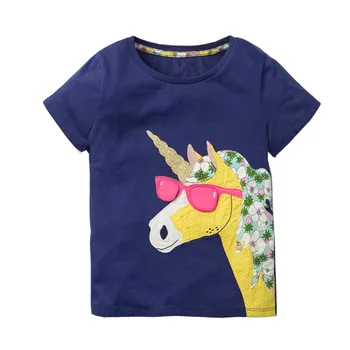 Puțin maven cămașă de Vară Animal Swan Copii Tricou Pentru Copii Fata Copii Copilul Topuri Haine Camiseta Infantil