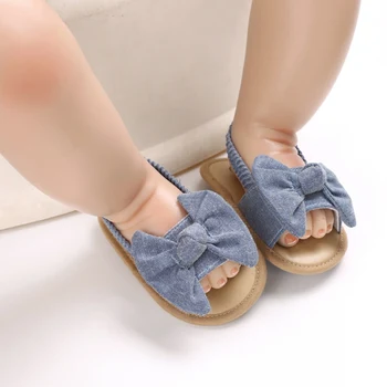 Fete pentru copii Sandale Drăguț Arc Respirabil Anti-Alunecare de Vara Nou-născut Sandale Copil pentru Sugari Moale cu Talpi Prima Pietoni Pantofi Pentru 0-28M1