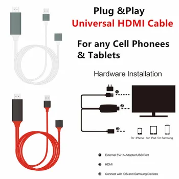 AV Cablu Adaptor Plug and Play Smart Tablete HD 1080P Linie Telefon, TV Sârmă Ecranul de Sincronizare de Mare Viteză Pentru IPhone 6 7 8 X