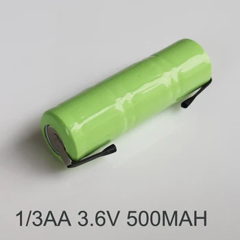 1-5PCS 3.6 V 1/3AA Ni-Mh baterie 500mah 1/3 AA nimh de celule cu sudura tab-uri și de plug