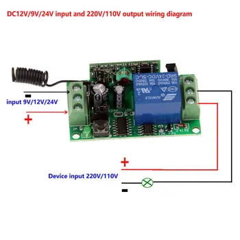 3000M Rază Lungă DC 9V 12V 24V 1 CH 1CH RF fără Fir Control de la Distanță Comutator de Sistem,315/433 MHz,Transmițător + Receptor