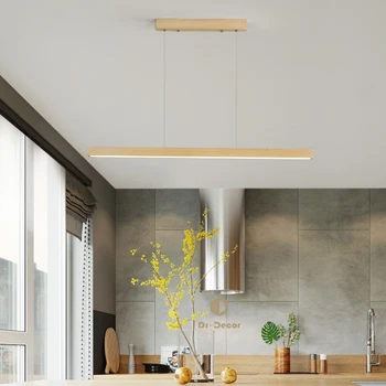 Modern, Simplu de CONDUS de Lemn Pandantiv de Iluminat Acasă Decorare Birou Bucătărie Agățat Lumina de Interior Living corp de iluminat