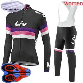 Ciclism de Îmbrăcăminte de Iarnă pentru Femei Biciclete Jersey Set Thermal Fleece de înaltă calitate Biciclete Rutier Tinutele Ropa Ciclismo sport uniformă Y0604