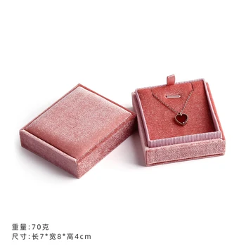 Delicate realizate Manual vintage de catifea pandantiv colier cutii cutie de cadou panglică roz inel de depozitare cutii de bijuterii de ambalare de înaltă calitate