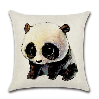 1 buc Panda Drăguț Pernă Animale Desene animate Lenjerie de 45*45 cm Pătrat Pernele de Acoperire pentru Canapeaua de Acasă Decorative Imprimate Arunca Pernă