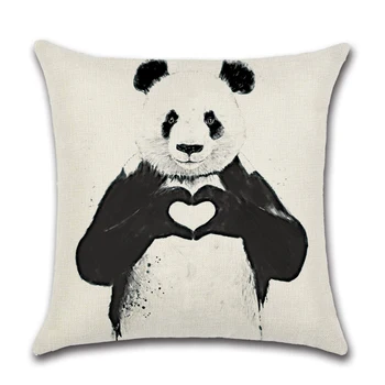1 buc Panda Drăguț Pernă Animale Desene animate Lenjerie de 45*45 cm Pătrat Pernele de Acoperire pentru Canapeaua de Acasă Decorative Imprimate Arunca Pernă