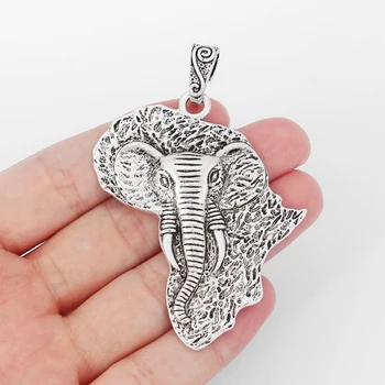 2 buc Farmece Africa de Elefant de Mare Pandantiv Argint Tibetan Pentru Colier Bijuterii de Luare Constatările Accesorii 64x39mm