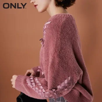 NUMAI femei de iarna noi lungă de catifea curea de gât rotund pulover Cravată arc Lung de catifea tricot|118313559