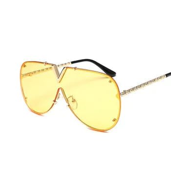 HBK 2021 Nou-veniți Supradimensionate Nit Pilot ochelari de Soare Femei Bărbați Mare Cadru Metalic-O singură Bucată de Brand de Moda de Design Masculin Doamnelor