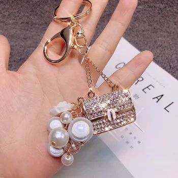 Creative Diamant Cu Margele De Sticla De Parfum Breloc De Sex Feminin Coreeană Accesorii Auto Accesorii Geanta Cadou Pandantiv