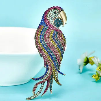 Zlxgirl Bărbați Broșe Dimensiune Mare Papagal Broșă Pin Pentru Personalitatea Femei Brand Păsări Animale Broșe Punk Bijuterii Genti Accesorii