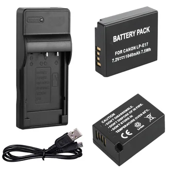 Baterie (2 bucăți) + Incarcator USB Pentru Canon LP-E17, LP-E 17, LP-E17, LPE17 baterie Litiu-Ion Reîncărcabilă și aparat de Fotografiat Digital SLR