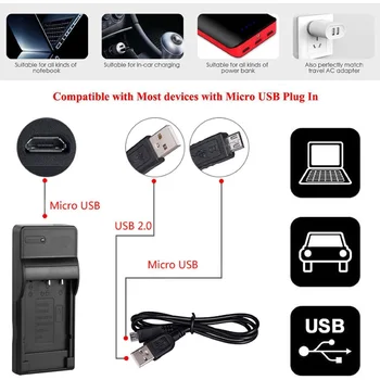 Baterie (2 bucăți) + Incarcator USB Pentru Canon LP-E17, LP-E 17, LP-E17, LPE17 baterie Litiu-Ion Reîncărcabilă și aparat de Fotografiat Digital SLR